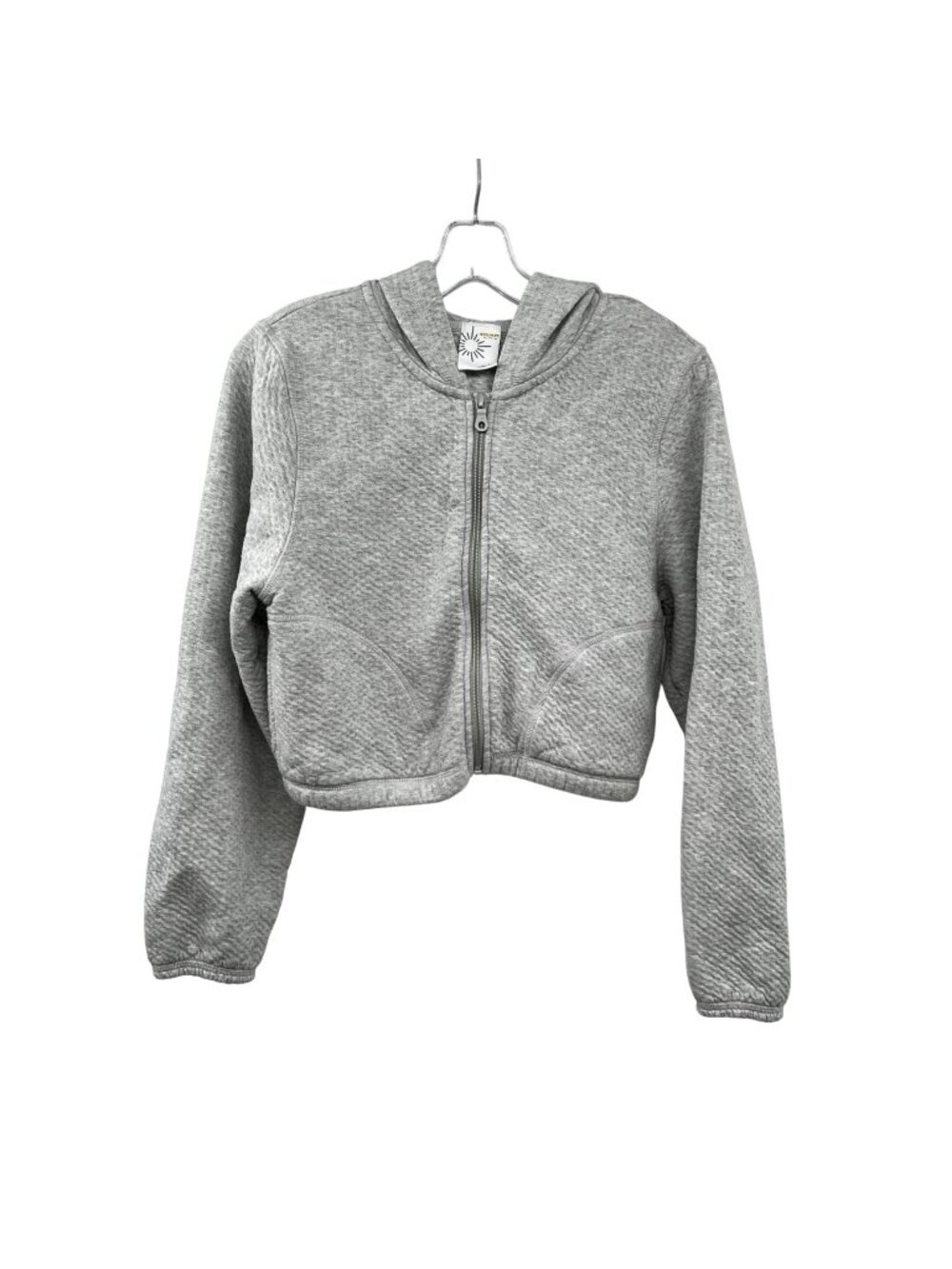 Offline by Aerie Cropped Hoodie Full Zip Gray Womens Size Small Pockets